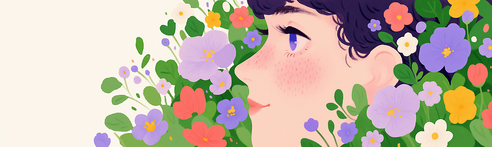 JPG 식물 꽃 감정 얼굴 컬러 일러스트 자연 생명 이야기 웃음 사람 초록색 평화 정원 봄 만남 튤립 표현 데이지 약속 수국 뷰티풀 국내일러스트 AI일러스트 AI콘텐츠 계절 컨셉 표정 신체부위 생태계 파일형식