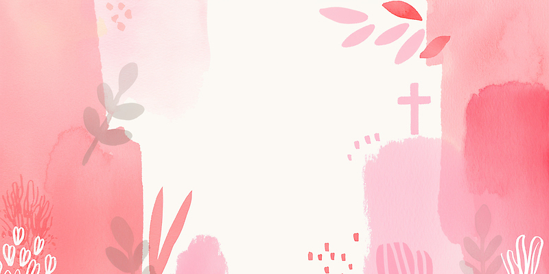 JPG 식물 디자인 기독교 분홍색 컬러 백그라운드 십자가 일러스트 자연 수채화 그래픽 장식 공백 표현 그림 단순화된 국내일러스트 종교 생태계 파일형식