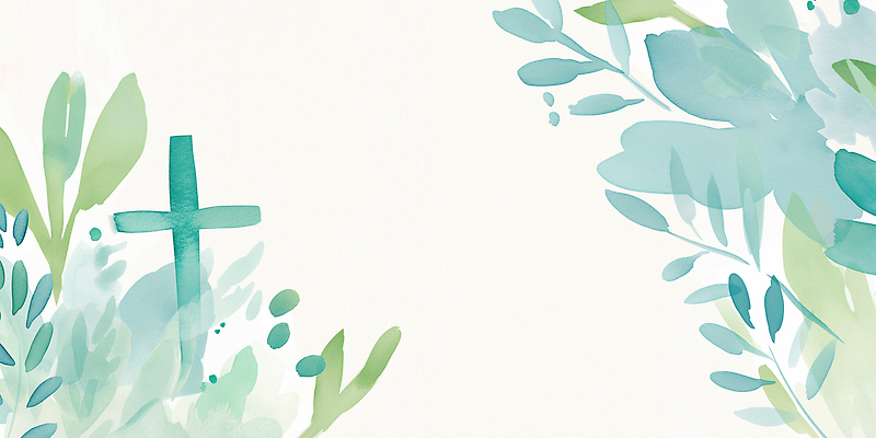 JPG 모양 식물 디자인 기독교 종교 예술 컬러 백그라운드 십자가 잎 일러스트 자연 수채화 그래픽 장식 분위기 묘사 심플 부드러움 디지털아트 국내일러스트 컨셉 감각 생태계 파일형식