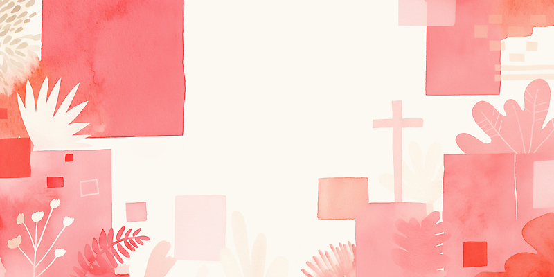 JPG 모양 도형 식물 디자인 기독교 예술 분홍색 컬러 백그라운드 십자가 잎 일러스트 추상 수채화 미술 그래픽 장식 빨간색 이미지 구성 창의성 국내일러스트 종교 무늬 문화예술 파일형식