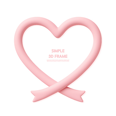모양 PSD 편집이미지 디자인 예술 분홍색 액자 프레임 장식 인테리어 3D 공간 하트 상품 오브젝트 심플 편집3D 컬러 디지털합성 파일형식