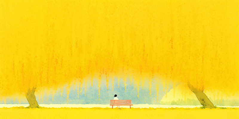 JPG 나무 백그라운드 잎 벤치 일러스트 자연 휴식 한명 사람 풍경 일상 야외활동 평화 봄 감상 시간 개나리 명상 주말 국내일러스트 AI일러스트 AI콘텐츠 식물 1 계절 꽃 컨셉 의자 라이프 생태계 파일형식