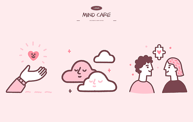 손 행복 감정 상징 생각 일러스트 관계 관리 대화 사랑 사람 친구 마음 표현 도움 그림 심리 소통 이해 국내일러스트 AI파일 컨셉 말하기 신체부위 파일형식 벡터