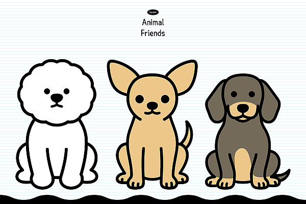 동물 캐릭터 어린이 일러스트 털 미소 앉기 친구 반려동물 장난감 갈색 귀여움 줄무늬 흰색 강아지 베이지색 특징 국내일러스트 AI파일 컬러 컨셉 무늬 관계 모션 표정 사람 개 파일형식 벡터