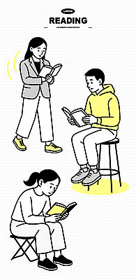 문자 문화 포즈 의자 일러스트 모션 커뮤니케이션 실험 사람 취미 책 학습 독서 공간 자유 교양 정보 마음 스탠드 시간 집중 국내일러스트 AI파일 교육 가구 컨셉 조명 파일형식 벡터