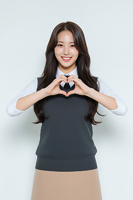 JPG 편집이미지 손 옷 여자 감정 교복 포즈 모션 고등학생 사랑 미소 촬영 하트 표현 소통 의료성형뷰티 편집실사 AI인물포토 AI콘텐츠 모양 학생 컨셉 청소년 표정 사람 신체부위 CG 파일형식 AI포토