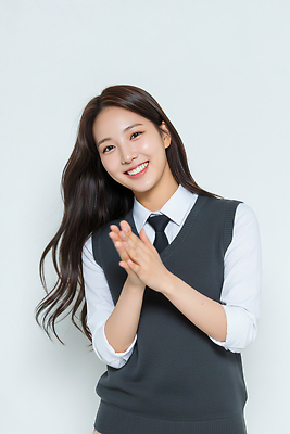 JPG 모양 편집이미지 학생 손 여자 교육 교복 백그라운드 셔츠 모션 고등학생 표정 웃음 청춘 모임 흰색 조끼 의료성형뷰티 편집실사 AI인물포토 AI콘텐츠 옷 컬러 컨셉 상의 청소년 사람 신체부위 외투 CG 파일형식 AI포토