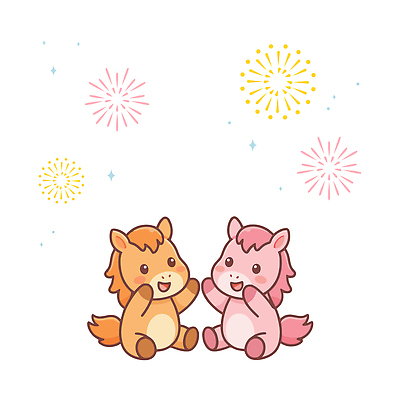 감정 동물캐릭터 컨셉 관계 모션 놀이 표정 사람 이벤트 건물 십이지신 말_동물 파일형식 벡터 2026년 불꽃놀이 친구 웃음 어린이 축제 컬러 모양 즐거움 순간 귀여움 사막 장식 하늘 기쁨 반짝임 축하 파티 주택 AI파일 일러스트 국내일러스트 말띠 붉은말 말캐릭터 병오년