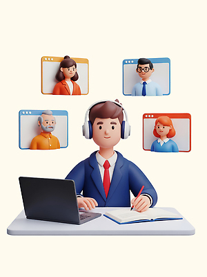 직업 옷 교육 음향기기 다수 컨셉 중학생 고등학생 사람 전자제품 3D 헤드폰 강의 통화 파일형식 언택트 온라인강의 남자 노트북 스크린 여러명 헤드셋 소통 학습 화상통화 학생 교사 편집이미지 편집3D PSD 교복 중고등학생