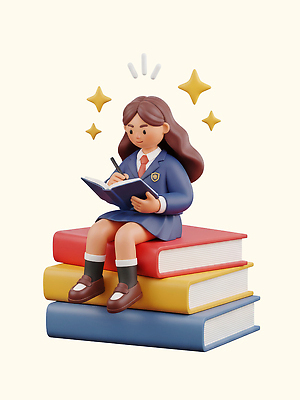 학생 옷 여자 교육 컨셉 학교 중학생 고등학생 문구용품 학용품 책 필기구 3D 무더기 파일형식 여학생 교복 공책 기록 학습 책더미 문자 교실 연필 아이디어 편집이미지 편집3D PSD 중고등학생