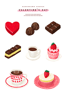 PSD 기념일 커피 분홍색 과일 일러스트 디저트 발렌타인데이 사랑 파티 케이크 초콜릿 축제 카페 하트 생일 컵케이크 오브젝트 코코아 엘리먼트 생과자 국내일러스트 모양 감정 음료 음식 컬러 데이이벤트 이벤트 과자 상점 파일형식