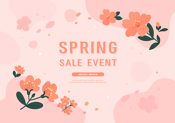 식물 디자인 꽃 분홍색 컬러 백그라운드 일러스트 자연 풍경 이벤트 그래픽 장식 판매 세일 축제 봄 알림 그림 화사함 꽃프레임 국내일러스트 AI파일 계절 컨셉 프레임 생태계 파일형식 벡터