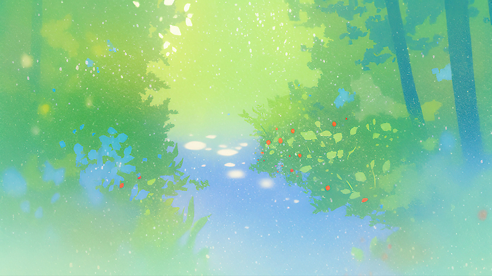 JPG 나무 열매 꽃 길 일러스트 자연 생명 나뭇잎 풍경 초록색 여름 빛 햇빛 평화 고요 산책 숲속 숲 국내일러스트 AI일러스트 AI콘텐츠 식물 계절 컬러 컨셉 잎 휴식 태양 생태계 파일형식