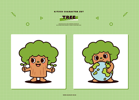 나무 식물 동물 캐릭터 디자인 지구 컬러 일러스트 자연 사람 초록색 귀여움 환경 아기 브로콜리 그림 창의성 일러캐릭터 AI파일 컨셉 채소 생태계 파일형식 벡터