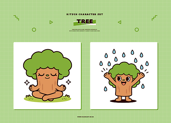 나무 캐릭터 디자인 행복 감정 일러스트 자연 생명 표정 기쁨 표현 비 즐거움 명상 친환경 드로잉 일러캐릭터 AI파일 자연요소 식물 날씨 미술 환경 생태계 파일형식 벡터