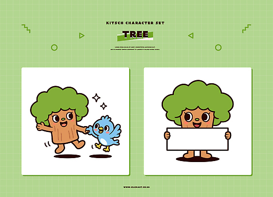 나무 동물 캐릭터 디자인 어린이 포즈 일러스트 놀이 조류 사랑 초록색 친구 달리기 기쁨 즐거움 상상력 순간 일러캐릭터 AI파일 식물 감정 컬러 관계 모션 사람 파일형식 벡터