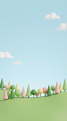 자연요소 식물 3D 생태계 파일형식 나무 하늘 풍경 언덕 컬러 모양 초원 자연 공간 백그라운드 조경 생명 구역 편집3D JPG 편집이미지 숲 구름