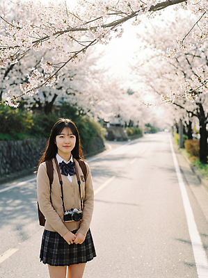 JPG 나무 편집이미지 학생 옷 여학생 행복 교복 도로 학교 자연 여고생 거리 풍경 햇빛 카메라 봄 벚꽃 의료성형뷰티 편집실사 AI인물포토 AI콘텐츠 식물 계절 여자 교육 꽃 감정 길 교통시설 고등학생 전자제품 태양 CG 생태계 파일형식 AI포토