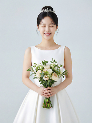 JPG 편집이미지 드레스 여자 행복 신부 꽃다발 부케 웨딩드레스 결혼 결혼식 미소 촬영 기쁨 준비 뷰티풀 세레모니 주례 의료성형뷰티 편집실사 AI인물포토 AI콘텐츠 옷 꽃 감정 표정 사람 이벤트 CG 파일형식 AI포토