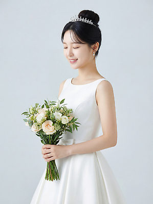 JPG 편집이미지 옷 여자 꽃 행복 신부 꽃다발 부케 웨딩드레스 신랑 백그라운드 결혼식 미소 화관 의료성형뷰티 편집실사 AI인물포토 AI콘텐츠 식물 드레스 감정 결혼 표정 사람 CG 파일형식 AI포토
