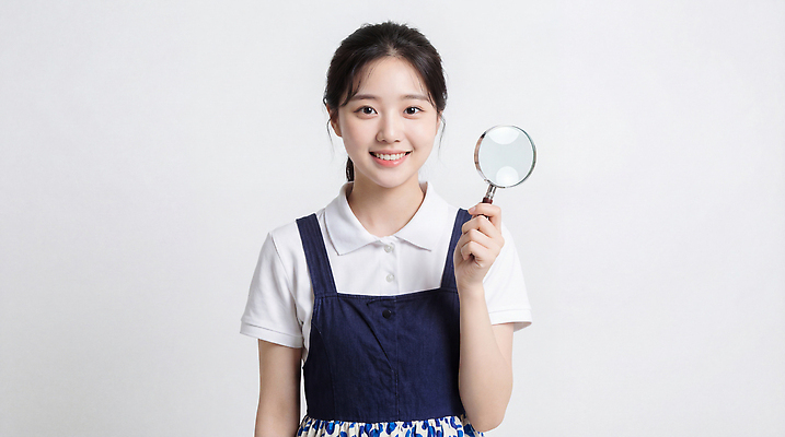 JPG 편집이미지 손 옷 행복 감정 포즈 백그라운드 모션 청소년 웃음 사람 소녀 탐험 호기심 확대경 의료성형뷰티 편집실사 AI인물포토 AI콘텐츠 여자 어린이 컨셉 표정 신체부위 CG 파일형식 AI포토