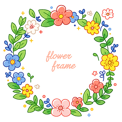 도형 식물 꽃 프레임 공예 생태계 파일형식 벡터 화관 장식 디자인 자연 잎 컬러 원형 그래픽 예술 문화 백그라운드 수공예 창의성 테마 일러스트 국내일러스트 AI파일 꽃프레임