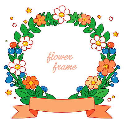 식물 꽃 무늬 프레임 파일형식 벡터 디자인 테두리 백그라운드 컬러 장식 그래픽 중앙 스타일 서식 패턴 뷰티풀 예술 일러스트 국내일러스트 AI파일 꽃프레임