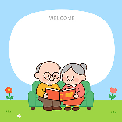 커플 노년 꽃 행복 어린이 백그라운드 일러스트 가족 모션 하늘 이야기 대화 웃음 앉기 취미 책 소파 노부부 시간 읽기 장면 소통 국내일러스트 AI파일 식물 부부 감정 컨셉 의자 관계 표정 말하기 사람 성인 파일형식 벡터