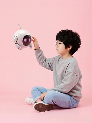 JPG 편집이미지 손 어린이 분홍색 놀이 미래 기술 앉기 공중 친구 장난감 집중 로봇 즐거움 의료성형뷰티 상호작용 AI_인공지능 이미지편집 AI인물포토 AI콘텐츠 감정 컬러 컨셉 관계 모션 사람 신체부위 파일형식 AI포토