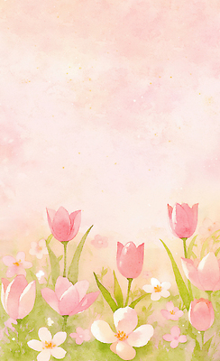 JPG 식물 꽃 분홍색 컬러 백그라운드 꽃밭 일러스트 자연 생명 프레임 풍경 잔디 정원 봄 튤립 생태계 원예 화단 뷰티풀 카피스페이스 국내일러스트 AI일러스트 AI콘텐츠 계절 취미 공백 파일형식