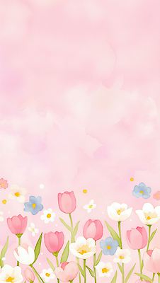 JPG 식물 디자인 꽃 감정 분홍색 컬러 백그라운드 꽃밭 일러스트 자연 프레임 풍경 그래픽 장식 봄 튤립 꽃집 화사함 뷰티풀 카피스페이스 국내일러스트 AI일러스트 AI콘텐츠 계절 컨셉 상점 공백 생태계 파일형식