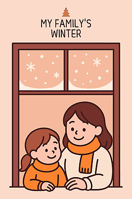 계절 딸 감정 컨셉 창문 가족 관계 엄마 눈_날씨 표정 말하기 내부 목도리 감각 파일형식 벡터 겨울 창가 대화 즐거움 웃음 시간 모녀 따뜻함 스카프 눈송이 실내 편안함 공간 함께함 일러스트 국내일러스트 AI파일