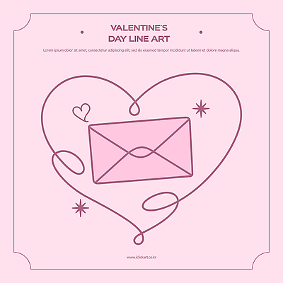 자연요소 모양 기념일 감정 선 컬러 데이이벤트 이벤트 파일형식 벡터 발렌타인데이 편지 하트 디자인 분홍색 별 사랑 선물 데이 메시지 표시 일러스트 국내일러스트 AI파일 라인아트