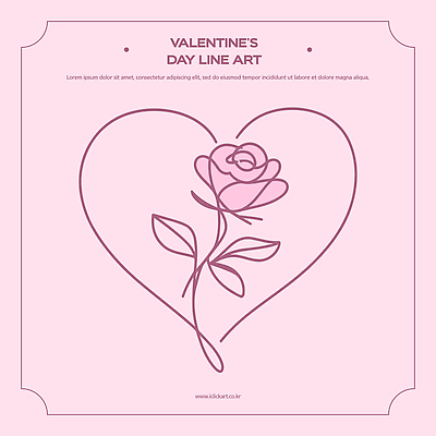 모양 꽃 감정 선 컬러 컨셉 관계 데이이벤트 이벤트 파일형식 벡터 발렌타인데이 사랑 장미 하트 선물 커플 준비 예술 디자인 기념일 표현 만남 기쁨 초대 로맨틱 일러스트 국내일러스트 AI파일 라인아트 분홍색