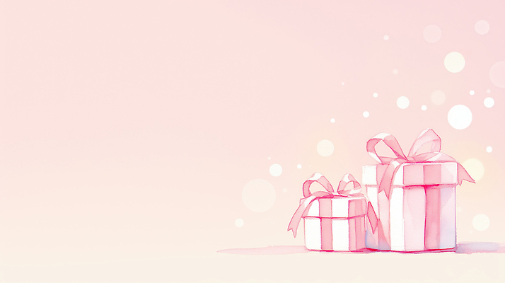 JPG 디자인 기념일 리본 분홍색 컬러 백그라운드 일러스트 발렌타인데이 선물포장 선물 이벤트 장식 선물상자 상자 파티 축하 점 생일 배열 정리 국내일러스트 AI일러스트 AI콘텐츠 컨셉 포장 데이이벤트 파일형식