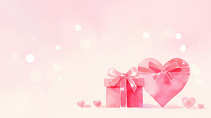 JPG 디자인 기념일 행복 감정 분홍색 백그라운드 일러스트 조명 발렌타인데이 선물포장 선물 사랑 이벤트 장식 선물상자 상자 파티 귀여움 하트 생일 심플 국내일러스트 AI일러스트 AI콘텐츠 모양 컬러 컨셉 포장 데이이벤트 파일형식