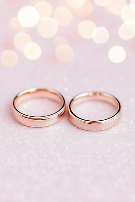 JPG 편집이미지 디자인 상징 분홍색 컬러 결혼 결혼식 사랑 장식 빛 금속 로맨틱 반지 쌍 분위기 은색 준비 커플반지 뷰티풀 이미지편집 AI포토 AI콘텐츠 감정 컨셉 장신구 재질 이벤트 파일형식