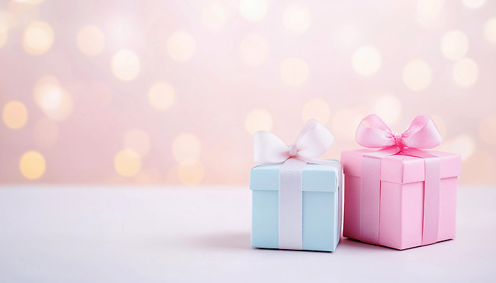 JPG 편집이미지 디자인 기념일 행복 리본 분홍색 컬러 백그라운드 탁자 선물 사랑 이벤트 장식 파란색 상자 로맨틱 축하 분위기 이미지편집 AI포토 AI콘텐츠 감정 가구 컨셉 파일형식