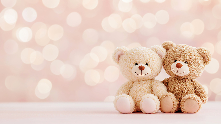 JPG 편집이미지 분홍색 백그라운드 조명 사랑 앉기 장식 친구 장난감 귀여움 환경 곰인형 로맨틱 점 분위기 부드러움 나란히 이미지편집 AI포토 AI콘텐츠 감정 인형 컬러 컨셉 관계 모션 감각 파일형식