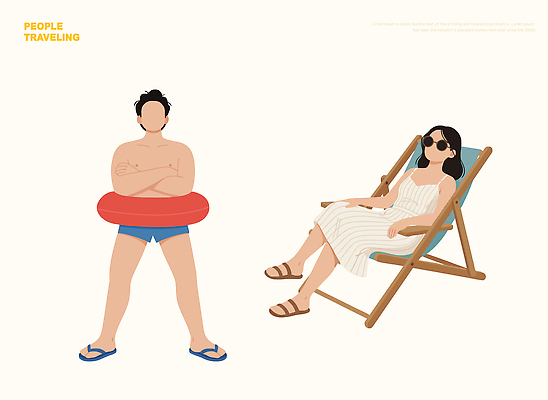 자연요소 계절 감정 안경 바다 가구 다수 컨셉 관계 사람 파일형식 벡터 수영장 여름 여러명 튜브 의자 선글라스 남자 여자 휴식 물 여행 해변 선탠 스포츠 가족 즐거움 친구 놀이 휴가 일러스트 국내일러스트 AI파일 여행객
