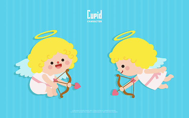 캐릭터 헤어스타일 감정 컬러 2 날개 모션 천사 화살 사람 파일형식 벡터 큐피드 사랑 노란머리 백그라운드 파란색 디자인 아기 천사날개 표현 포즈 그림 활쏘기 두개 일러스트 AI파일 일러캐릭터 사랑의화살