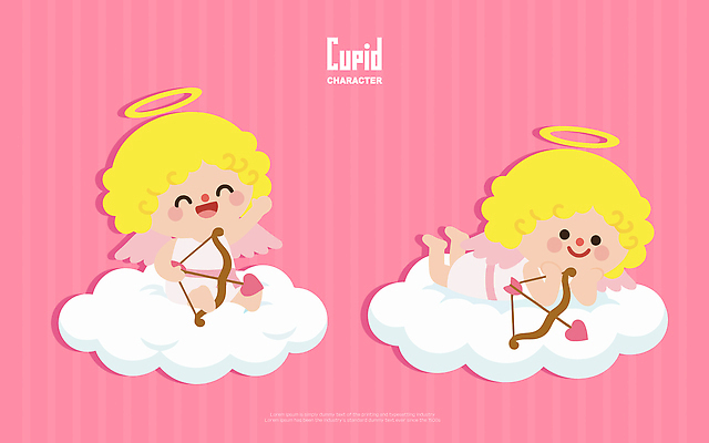 캐릭터 감정 컨셉 화살 사람 파일형식 벡터 큐피드 사랑 활 귀여움 아기 천사 표현 이미지 즐거움 디자인 그림 백그라운드 하늘 복고 일러스트 AI파일 일러캐릭터 사랑의화살