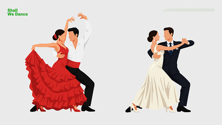 옷 감정 유럽 예술 컨셉 관계 문화예술 이벤트 세계문화유산 춤 파일형식 벡터 커플 스페인 클래식 드레스 무대 발레 플라멩코 이미지 표현 문화 공연 모션 리듬 소통 스타일 열정 일러스트 국내일러스트 AI파일 살사댄스 탱고