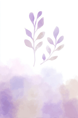 JPG 모양 식물 디자인 감정 예술 컬러 백그라운드 잎 일러스트 자연 수채화 장식 보라색 물감 공간 표현 그림 이미지 흐림 단순화된 창작 국내일러스트 AI일러스트 AI콘텐츠 날씨 미술도구 생태계 파일형식