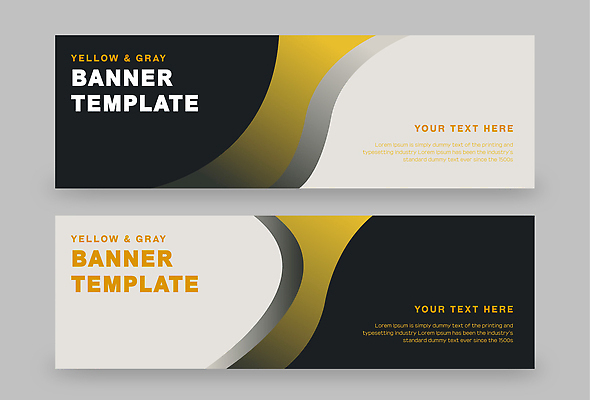 템플릿 디자인 배너 배너템플릿 텍스트 커뮤니케이션 그래픽 노란색 검은색 회색 알림 마케팅 웹디자인 공급 사용자 AI파일 컬러 파일형식 벡터