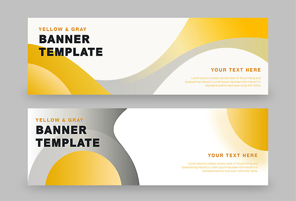 템플릿 디자인 배너 배너템플릿 산업 컬러 백그라운드 곡선 그래픽 노란색 회색 배열 알림 마케팅 웹디자인 AI파일 선 파일형식 벡터