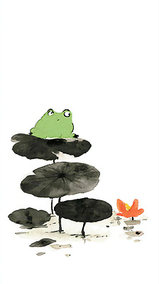 JPG 식물 동물 꽃 잎 일러스트 자연 생명 수채화 개구리 초록색 여름 환경 정원 주황색 수중식물 수조 연습 생태계 경칩 동물그림 평면 국내일러스트 AI일러스트 AI콘텐츠 계절 컬러 양서류 절기 파일형식