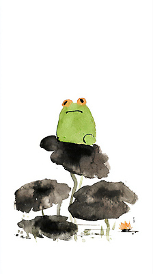 JPG 식물 동물 예술 일러스트 자연 수채화 연꽃 개구리 앉기 초록색 물 평화 환경 고요 관찰 연못 수중식물 수조 연잎 경칩 국내일러스트 AI일러스트 AI콘텐츠 자연요소 꽃 컬러 컨셉 잎 모션 양서류 절기 생태계 파일형식