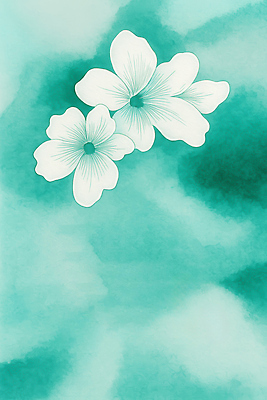 JPG 모양 디자인 꽃 감정 예술 컬러 백그라운드 일러스트 자연 수채화 장식 초록색 파란색 흰색 표현 그리기 그림 조화 뷰티풀 창의력 국내일러스트 AI일러스트 AI콘텐츠 식물 모션 생태계 파일형식