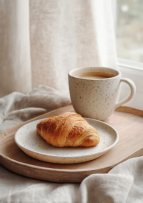 JPG 나무 편집이미지 커피 음료 음식 아침 디저트 쟁반 일상 식사 카페 빵집 아침식사 크루아상 창가 홈카페 편집실사 AI포토 AI콘텐츠 주간 식물 빵 창문 라이프 상점 CG 파일형식